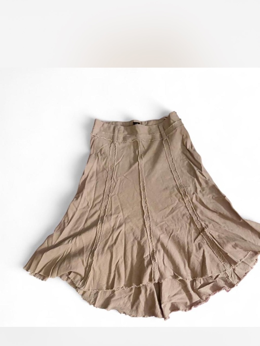 Women's Flared Taupe Skirt - Casual A-Line